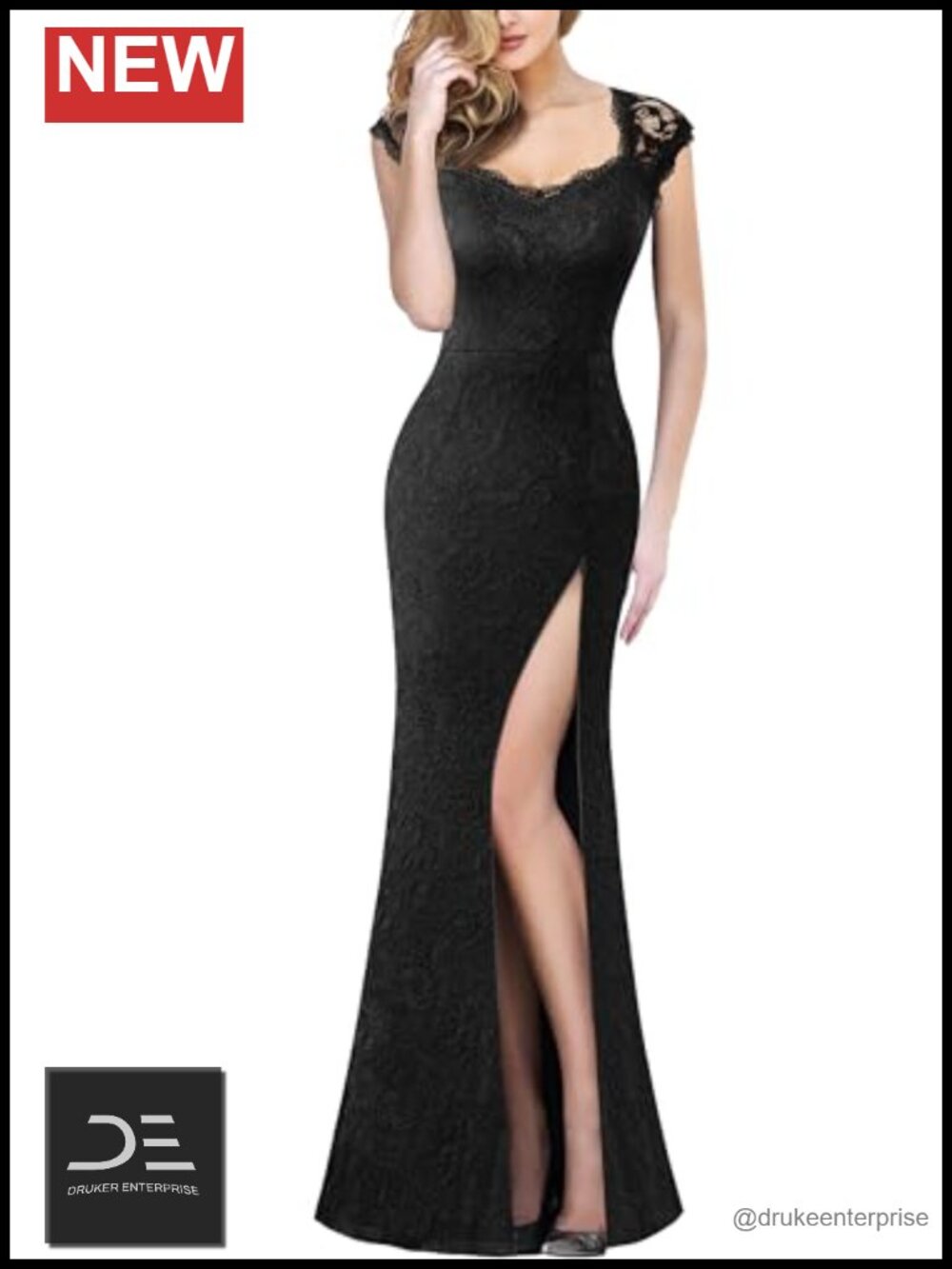 Floral Lace Sweetheart Neck Mermaid Maxi Formal Evening Prom Dress
